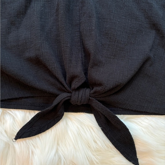 J. Crew Textured Short Sleeve Tie Front Top - Picture 3 of 3